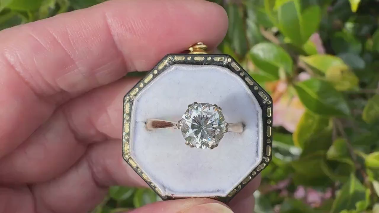 Vintage 9ct Gold 1.50ct White Crystal Solitaire Ring