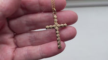 Load and play video in Gallery viewer, Antique 9ct Rolled Gold Faceted Cross Pendant
