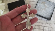 Load and play video in Gallery viewer, Vintage 1970s Sterling Silver Large Gothic Cross Pendant Necklace By 1-Of A Kind Jewelry Company, USA
