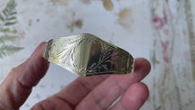 Load and play video in Gallery viewer, Vintage Art Deco Floral Engraved Sterling Silver Bracelet
