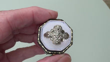 Cargar y reproducir el video en el visor de la galería, Antique Edwardian Sterling Silver Marcasite Cross Ring
