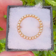 ギャラリービューアAntique Georgian 15ct Gold Pearl Circle Broochに読み込んでビデオを見る
