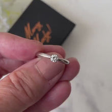 Load and play video in Gallery viewer, Vintage 18ct White Gold Diamond Solitaire Ring
