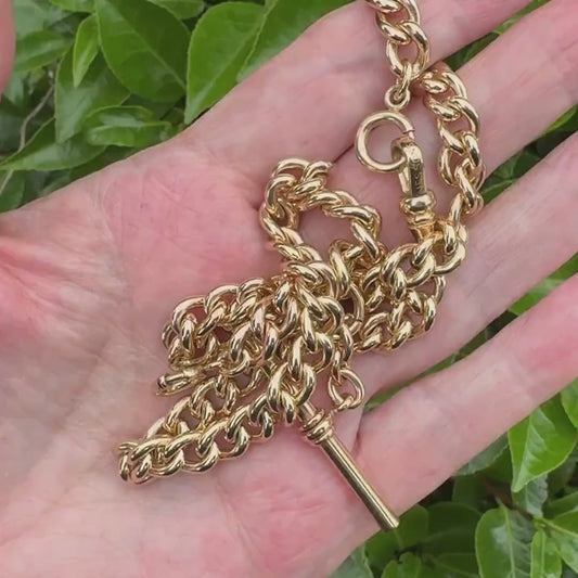 Victorian 14ct Double-Graded Rolled Gold Double Albert Watch Chain | Antique Necklace Bracelet