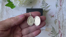 Load and play video in Gallery viewer, Vintage Engraved English Sterling Silver Locket &amp; Curb Chain
