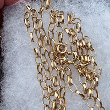 Laden und Abspielen von Videos im Galerie-Viewer, Vintage 9ct Gold Oval Belcher Link 27" Long Chain Necklace
