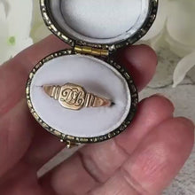 Load and play video in Gallery viewer, Antique Victorian Rolled Gold Lady&#39;s Signet Ring, Boxed
