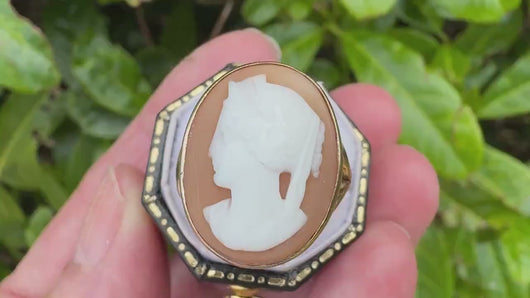 Antique Victorian 9ct Gold Hera Cameo Ring