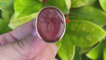 Load and play video in Gallery viewer, Antique Georgian 18ct Gold Carnelian Seal Fob With Heraldic Coat of Arms
