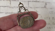 Load and play video in Gallery viewer, Antique 18th Century 3-Sided Swivel Wax Seal, Coat of Arms, Baron Johan Löwen of Sweden (1697-1775)
