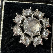 Carica e avvia il video nel visualizzatore di galleria, Georgian Rose Cut Diamond Cluster Brooch in 18ct Gold Brooch: 2ct Foiled Diamonds Circa 1780
