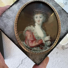 Load and play video in Gallery viewer, Antique Georgian Portrait Miniature Pendant
