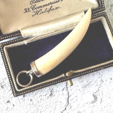 Load image into Gallery viewer, Antique Victorian Boars Tusk Sterling Silver Breloque Pendant
