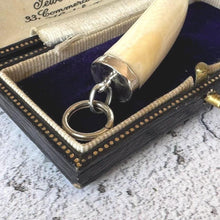 Load image into Gallery viewer, Antique Victorian Boars Tusk Sterling Silver Breloque Pendant
