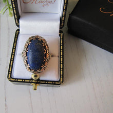 Cargar imagen en el visor de la galería, Antique Georgian Ring, Silver Gold &amp; Lapis Lazuli
