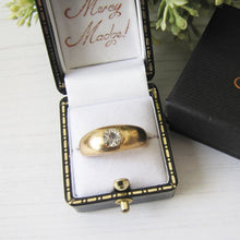 Cargar imagen en el visor de la galería, Antique 9ct Rolled Gold &amp; Paste Diamond Gypsy Ring
