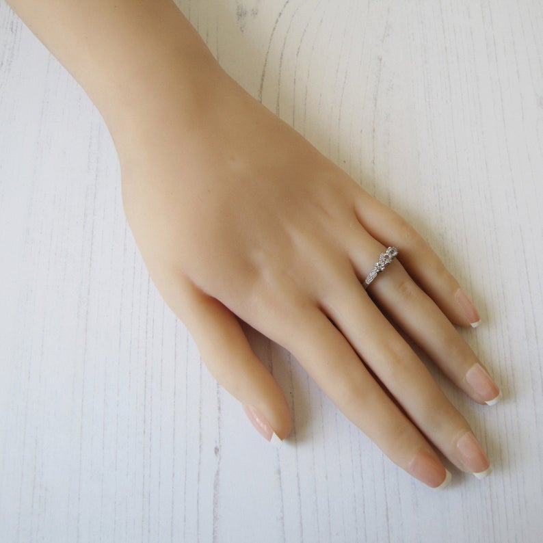 Art Deco 3 Stone Paste Diamond Triology Ring