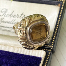 Load image into Gallery viewer, Georgian 15ct Gold Intaglio Fob &quot; To Live &amp; Die For What I Love&quot;
