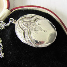 Load image into Gallery viewer, Vintage Art Deco Revival Sterling Silver Locket &amp; Long Chain
