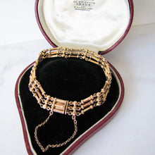 Load image into Gallery viewer, Antique Edwardian 15ct Rose Gold Gate Bracelet 

