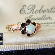 Load image into Gallery viewer, Gold Victorian Opal Flower Ring 
