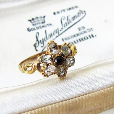 Georgian 15ct Gold & Topaz Flower Ring