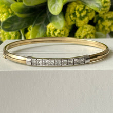 Load image into Gallery viewer, Vintage 9ct Gold and Cubic Zirconia Bangle
