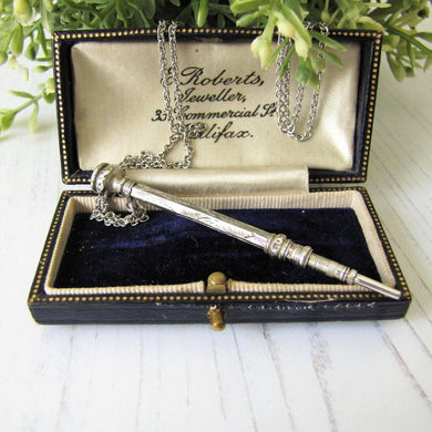 Victorian Silver Novelty Pencil Pendant, Francis Webb 1898