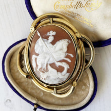 Load image into Gallery viewer, Victorian Rolled Gold Cameo &amp; Hair Curls Swivel Brooch
