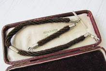 Cargar imagen en el visor de la galería, Victorian Sterling Silver and Braided Hair Pocket Watch Chain

