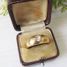 Load image into Gallery viewer, Antique 9ct Rolled Gold &amp; Paste Diamond Gypsy Ring

