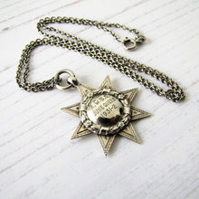 Load image into Gallery viewer, 1920s Art Deco &quot;June Queen&quot; Star Pendant Fob With Chain - MercyMadge
