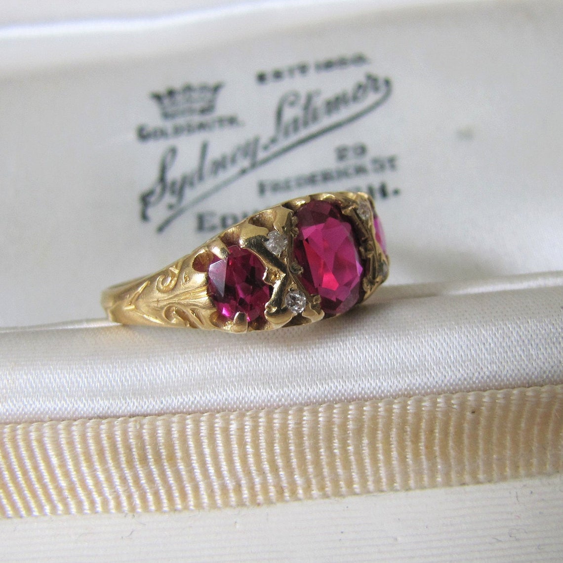 Antique 18ct Gold Ruby & Diamond Ring - MercyMadge