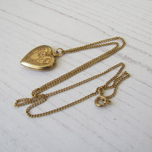 Load image into Gallery viewer, Vintage 10ct Rolled Gold Heart Locket &amp; Chain
