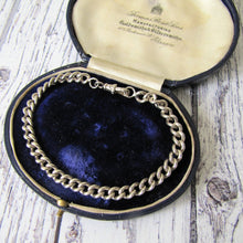 Cargar imagen en el visor de la galería, Vintage Sterling Silver Watch Chain Bracelet With Swivel Albert Clip - MercyMadge
