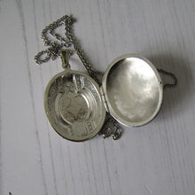 Load image into Gallery viewer, Vintage Sterling Silver Large Victorian Style Book Chain Locket - MercyMadge
