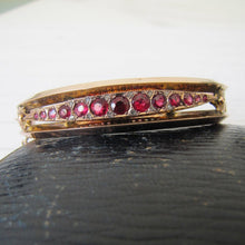 Load image into Gallery viewer, Antique 9ct Gold Garnet &amp; Rose Cut Diamond Bracelet - MercyMadge
