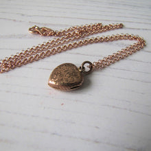 Load image into Gallery viewer, Victorian Aesthetic 9ct Rose Gold Engraved Heart Locket
