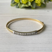 Load image into Gallery viewer, Vintage 9ct Gold and Cubic Zirconia Bangle
