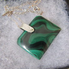 Load image into Gallery viewer, Victorian Carved Malachite &amp; Silver Fob Pendant
