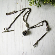 Load image into Gallery viewer, Antique Silver Albertina with Charms, Fob, T-Bar &amp; Dog Clip - MercyMadge
