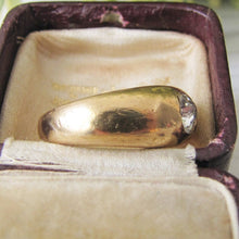 Load image into Gallery viewer, Antique 9ct Rolled Gold &amp; Paste Diamond Gypsy Ring
