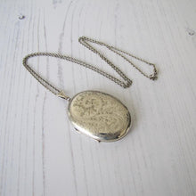 Load image into Gallery viewer, Vintage English Silver Photo Locket &amp; Chain - MercyMadge
