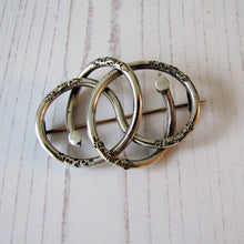 Load image into Gallery viewer, Victorian Sterling Silver Love Knot Snake Brooch.
