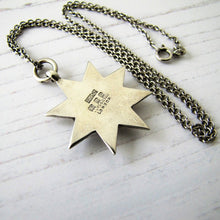 Load image into Gallery viewer, 1920s Art Deco &quot;June Queen&quot; Star Pendant Fob With Chain - MercyMadge

