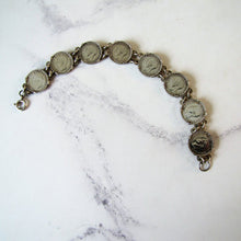 Load image into Gallery viewer, Vintage British 1930s &#39;Thrup&#39;nny Bit&#39; Silver Coin Bracelet
