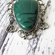 Load image into Gallery viewer, Vintage Mexican Silver Filigree Face Brooch - MercyMadge

