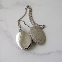 Load image into Gallery viewer, Vintage Victorian Revival English Silver Locket &amp; Rope Chain
