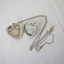 Load image into Gallery viewer, Vintage Sterling Silver Engraved Puffy Heart Locket
