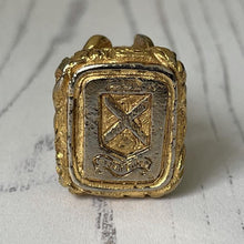 Load image into Gallery viewer, Georgian Gold Cased Steel Intaglio Fob Seal : Corona Fides
